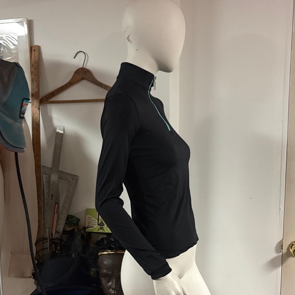 Kastel Denmark Black Long Sleeve Top with Blue Zipper - Picture 2 of 10